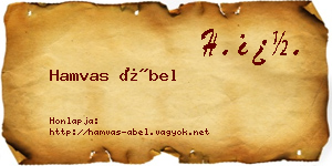 Hamvas Ábel névjegykártya