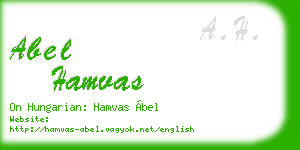 abel hamvas business card